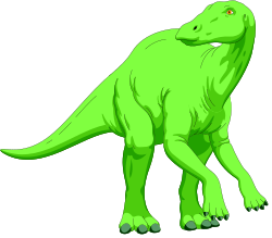 Green Dinosaur with Red Eye Clipart - Vibrant SVG Illustration
