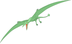 Green Bird Flying in the Sky - Vibrant Clipart