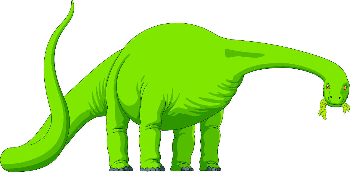 Green Dinosaur Clipart: Long-Tailed Creature for Your Projects