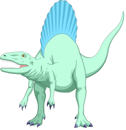 Dinosaur with Blue Feather on Head Clipart: Vibrant and Unique Illustration