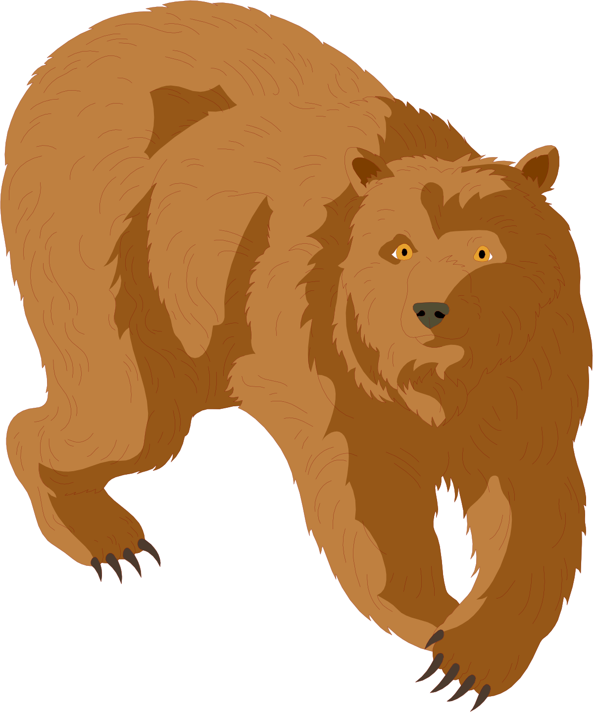 Brown Bear Walking - High-Quality Clipart for Nature Themes