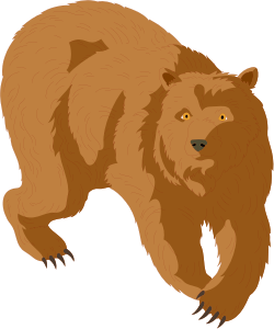 Brown Bear Walking - High-Quality Clipart for Nature Themes