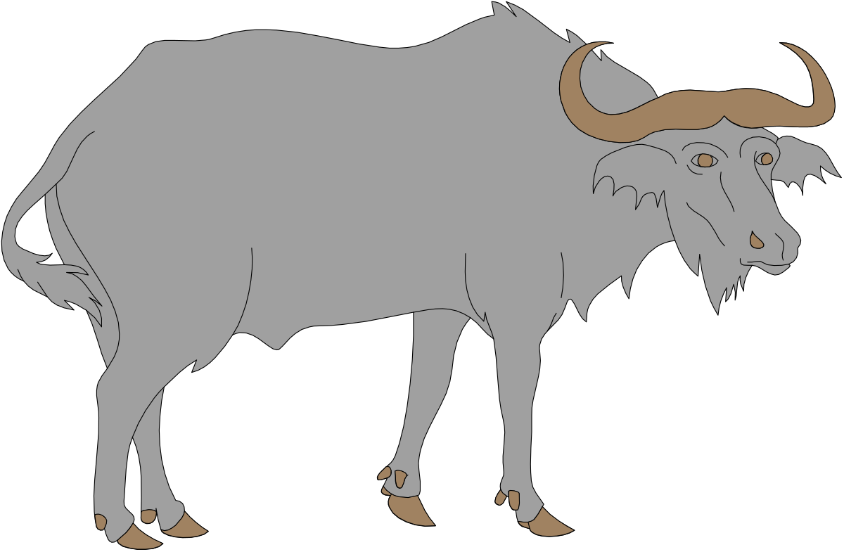 a gray buffalo standing on a black background clip art png transparent Gray Buffalo on Black Background - Stunning Clipart
