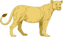 Lion Standing Majestically on a Black Background - Stunning Clipart Representation
