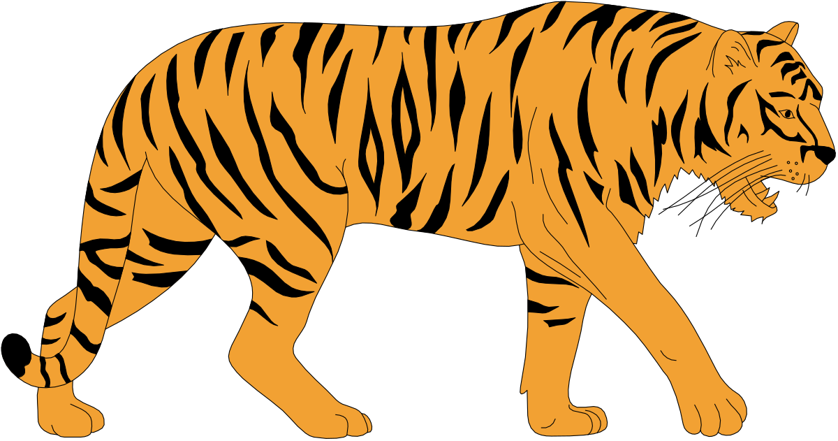 a tiger walking on a black background clip art png transparent Tiger Walking on Black Background - Stunning Clipart for Your Projects