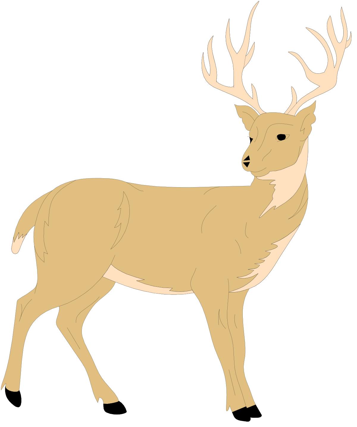 a deer standing in the dark clip art png transparent Deer in the Dark Clipart: Enchanting Forest Scene