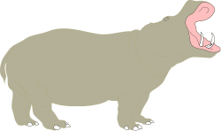 Rhino Clipart: Majestic Open-Mouth Rhino Illustration