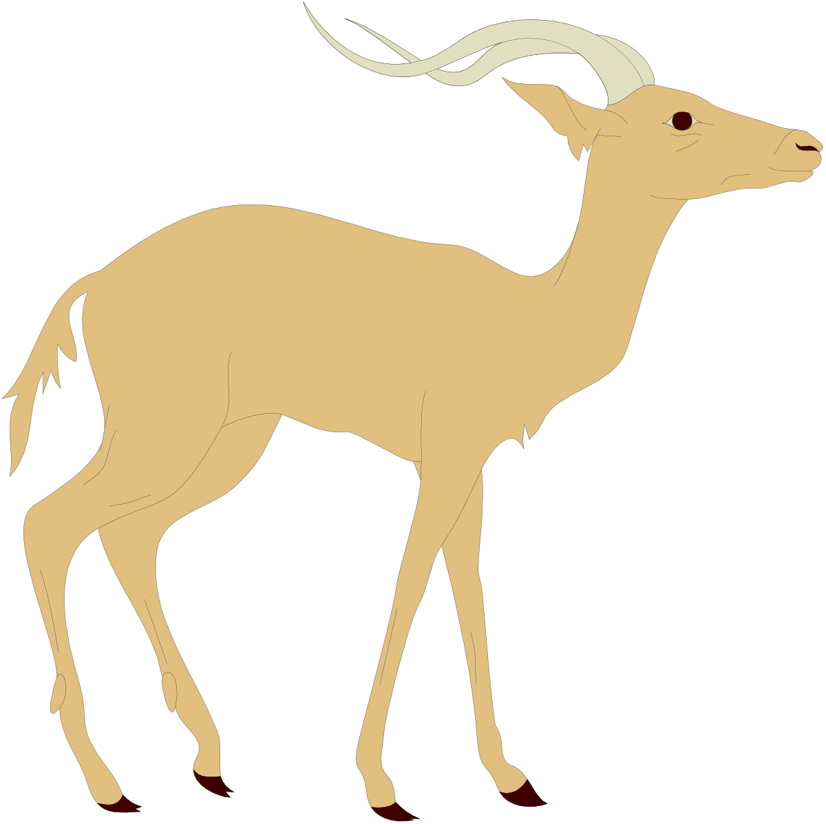 Small Deer on Black Background Clipart - Elegant Nature Illustration