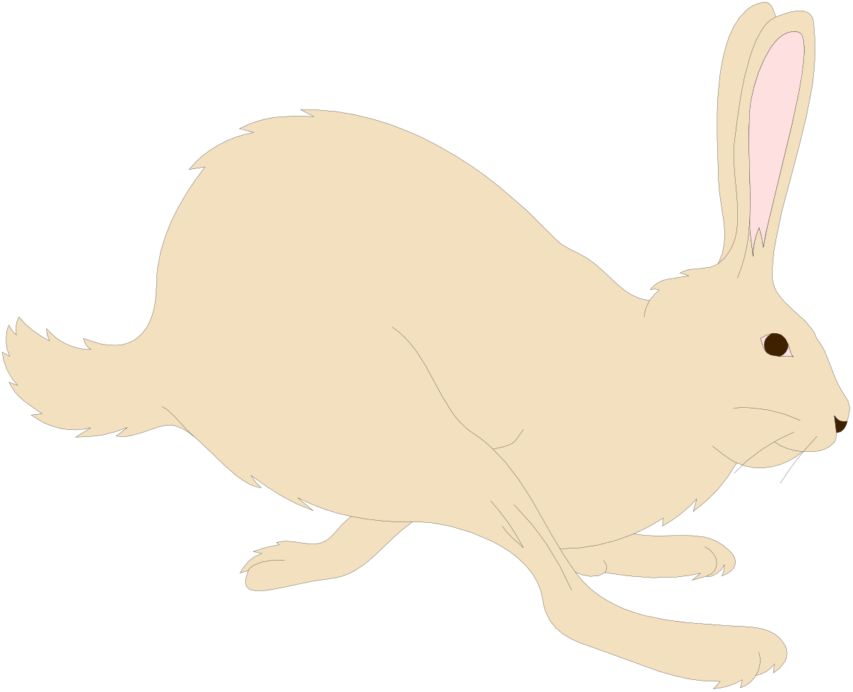 a white rabbit running clip art png transparent White Rabbit Running Clipart - Playful and Lively Illustration