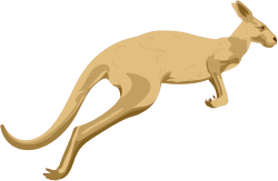 Kangaroo Running Clipart - Dynamic Wildlife Illustration