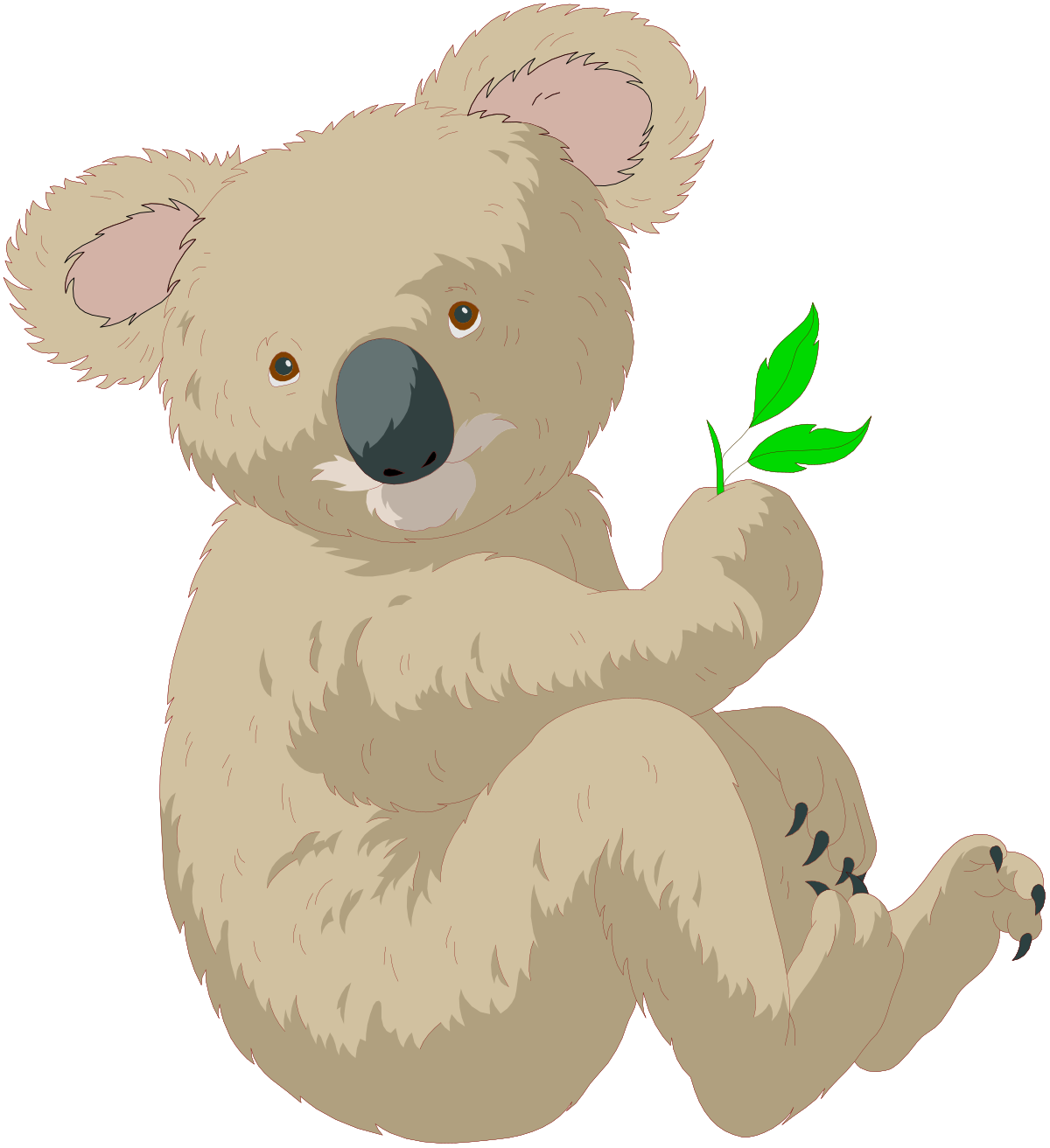 Cute Kolos Bear Sitting on the Ground - Adorable Clipart Collection
