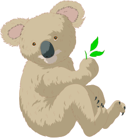 Cute Kolos Bear Sitting on the Ground - Adorable Clipart Collection