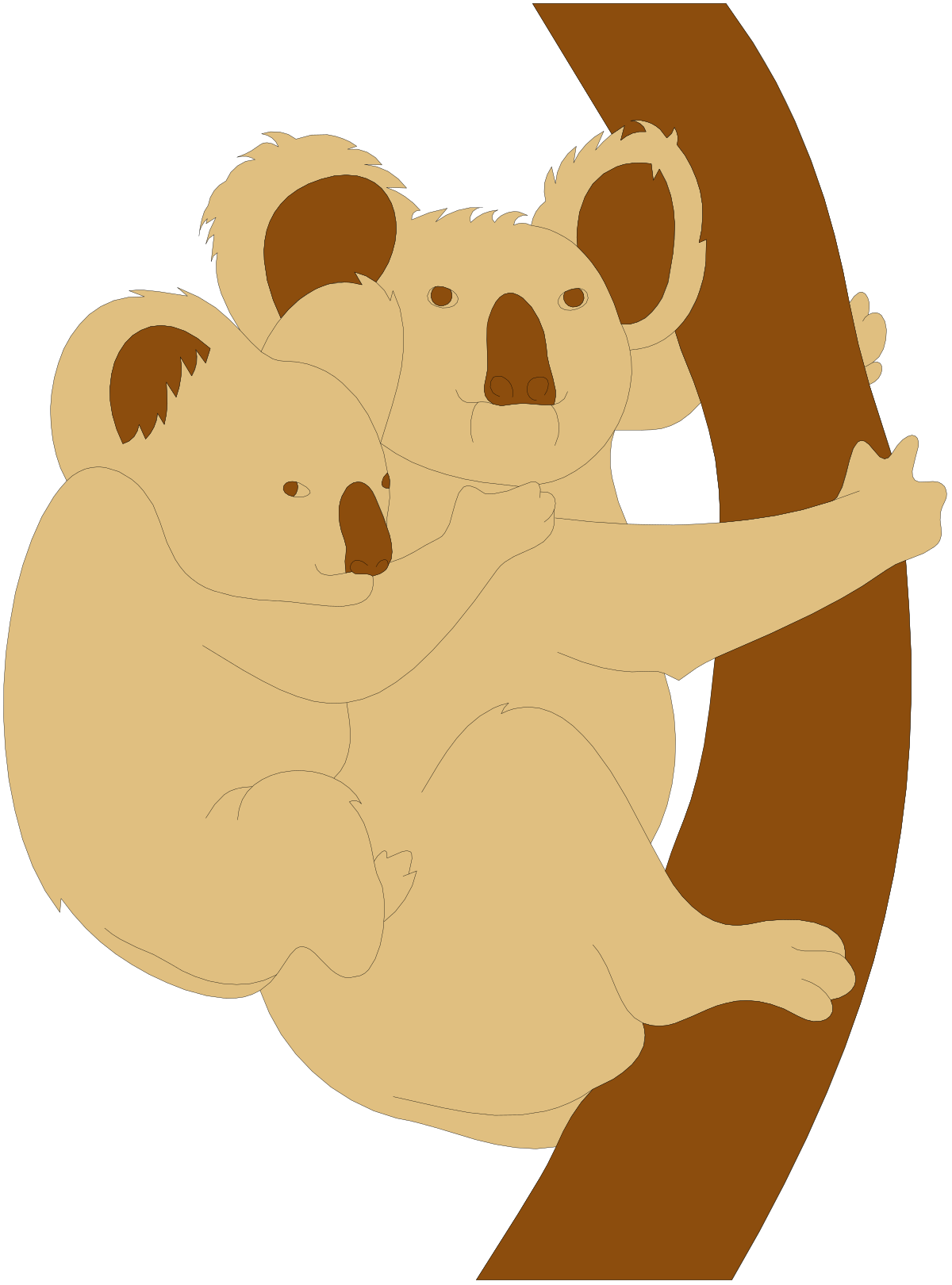 Koala Bear Hugging Clipart: Adorable Brown and White Designs