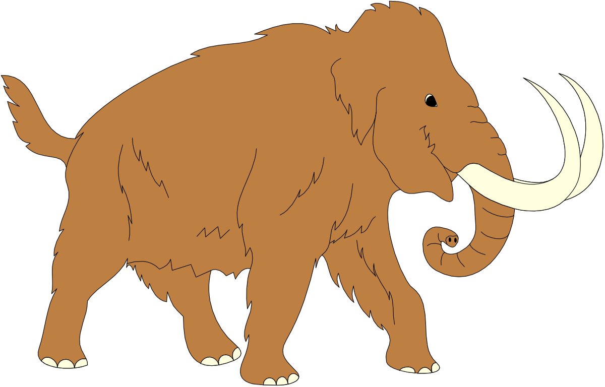 Mammoth Clipart: Majestic Mammoth Standing on Black Background