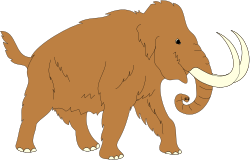 Mammoth Clipart: Majestic Mammoth Standing on Black Background