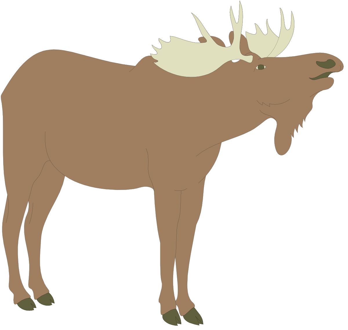 Moose Clipart on Black Background - Stunning Wildlife Illustration