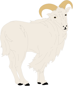 Goat Clipart: Majestic Long-Horned Goat with Elegant Tail