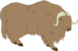 Bison with Long Horns Clipart - Majestic Buffalo Illustration