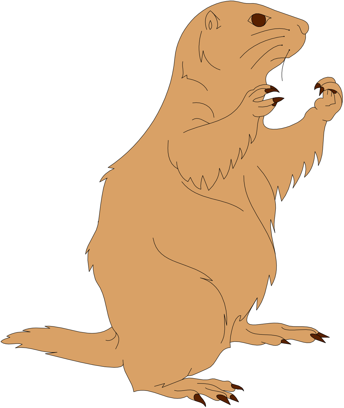Brown Bear Sitting on Its Hinds - Captivating Clipart for Nature Lovers
