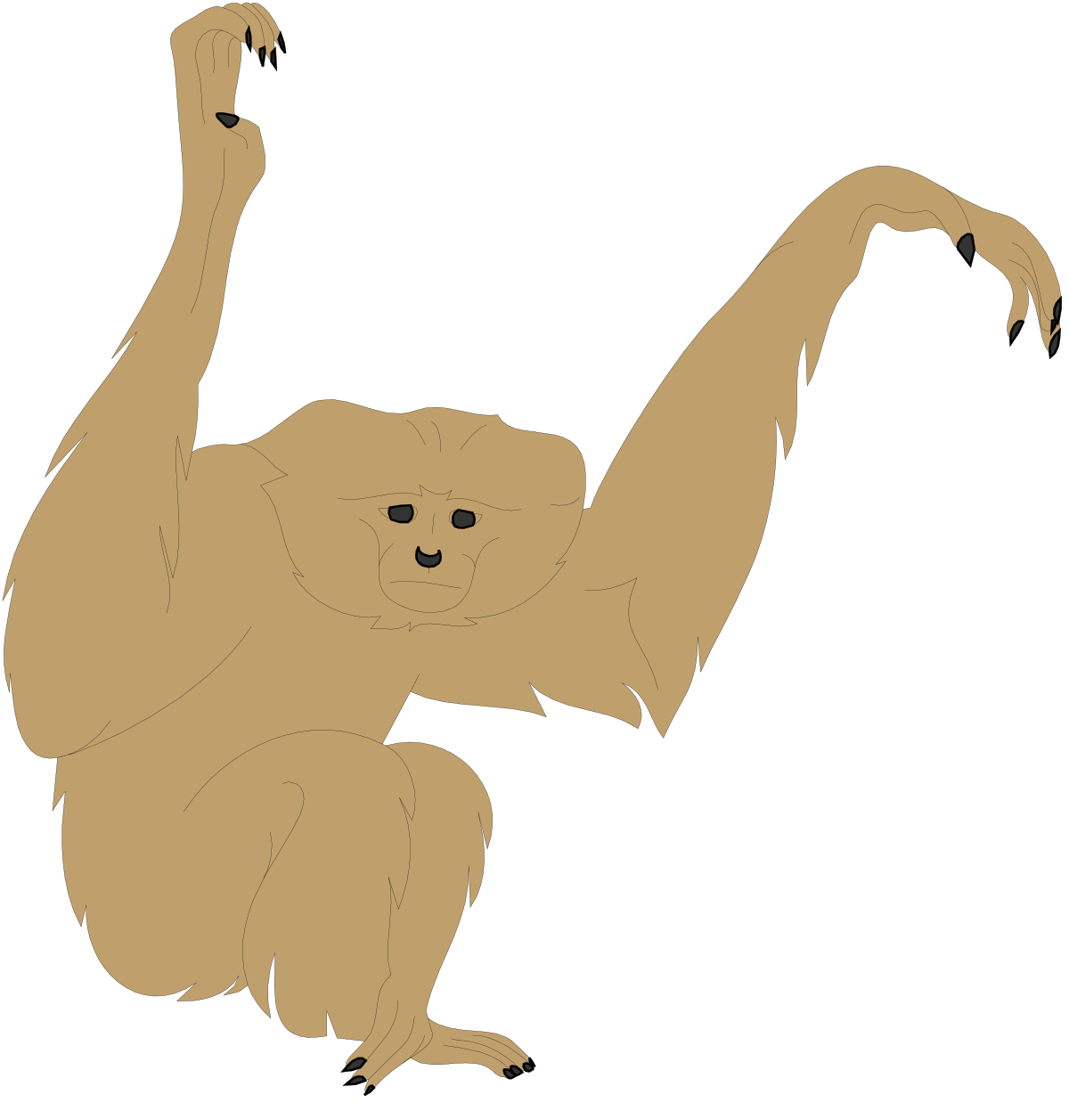 a cartoon monkey with its arms up clip art png transparent Cartoon Monkey with Arms Up Clipart: Fun and Playful Graphics