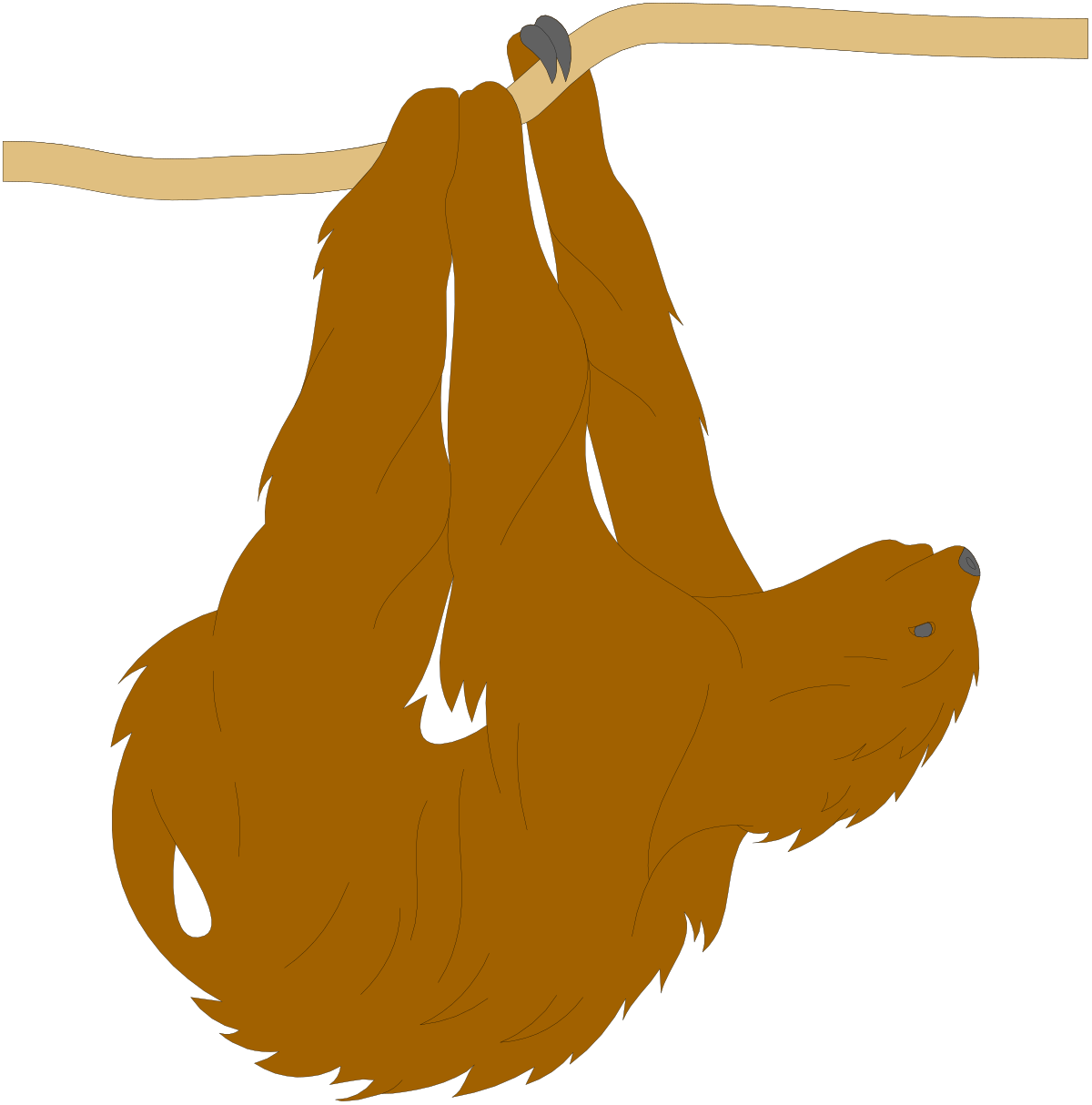 Brown Dog Hanging on a Rope Clipart - Adorable Canine Graphics