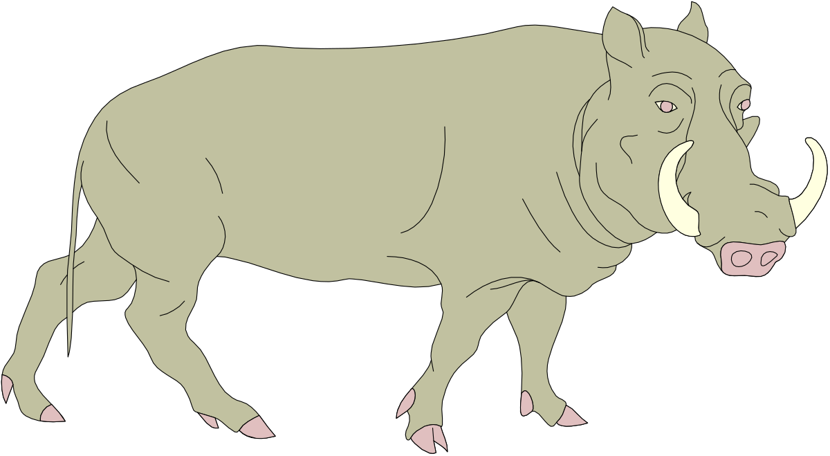 Rhino Clipart with Long Horn - Stunning Wildlife Illustration