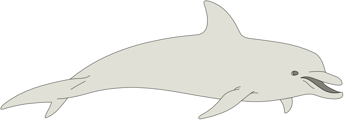 Dolphin Swimming in Ocean Clipart - Vibrant Marine Life Illustration