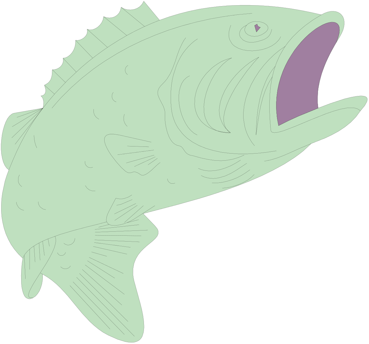 Fish Open Mouth Clipart - Vibrant Marine Life Illustration