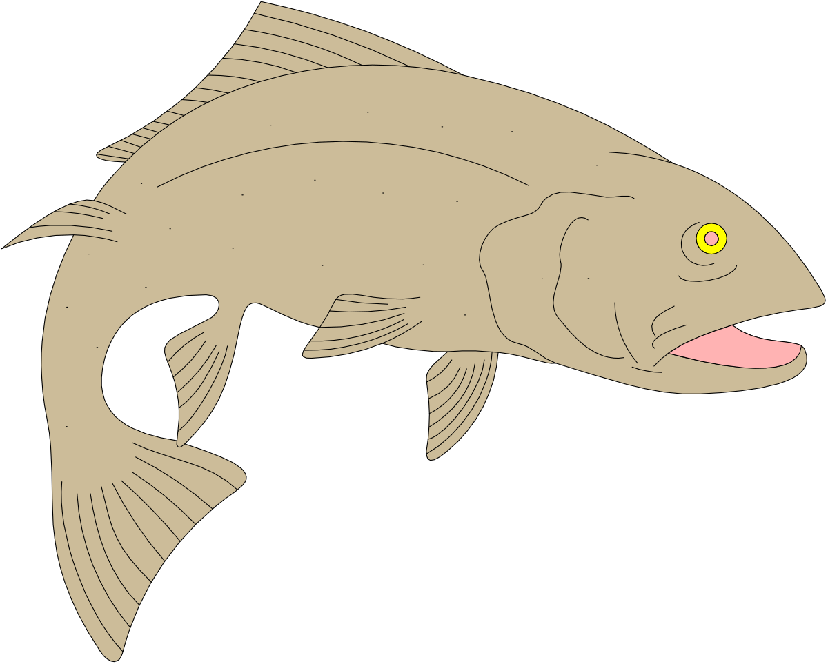 Open Mouth Fish Clipart  Vibrant Marine Life Illustration