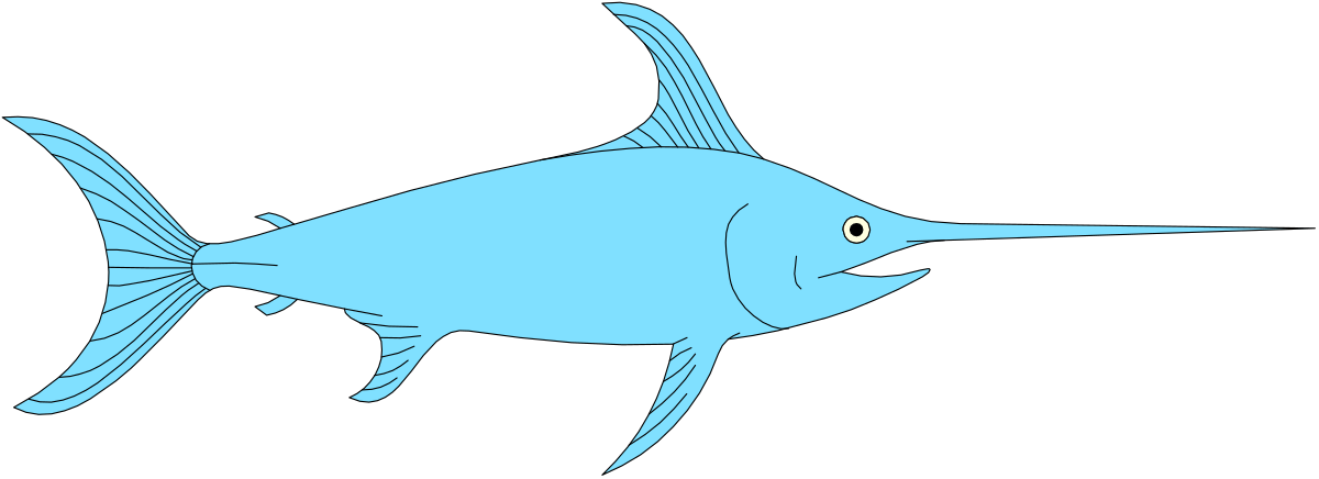 Blue Fish Clipart on Black Background - Stunning Visuals for Your Projects