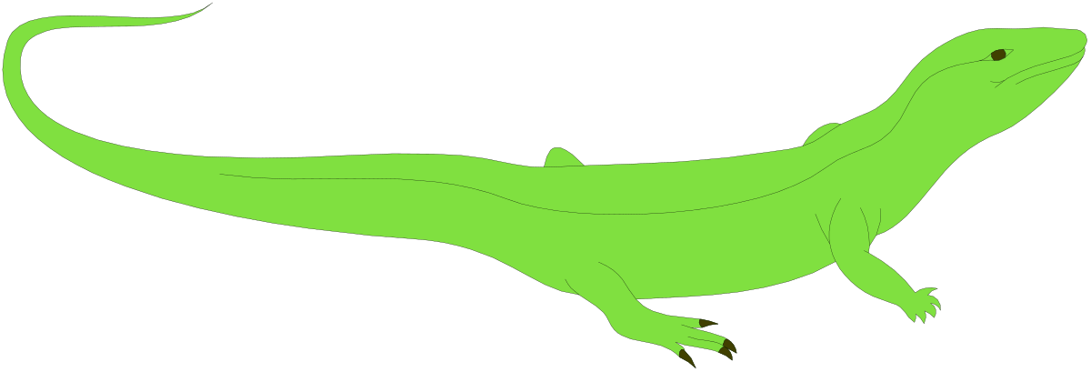 Green Lizard Clipart on Black Background - Eye-Catching Reptile Graphics