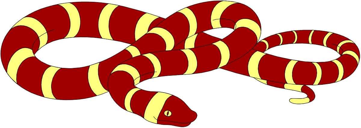 Stunning Red and Yellow Snake Clipart on Black Background