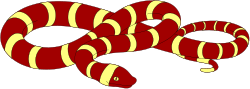 Stunning Red and Yellow Snake Clipart on Black Background