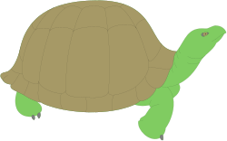 Turtle with Green Shell - Playful and Lively Clipart