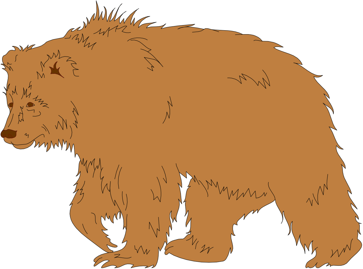 Brown Bear Walking on Black Background - Stunning Clipart for Nature Enthusiasts
