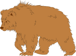 Brown Bear Walking on Black Background - Stunning Clipart for Nature Enthusiasts