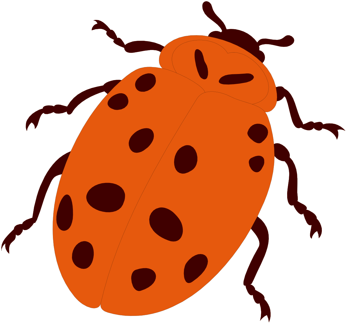 Ladybug Clipart with Black Spots - Perfect for Nature Themes