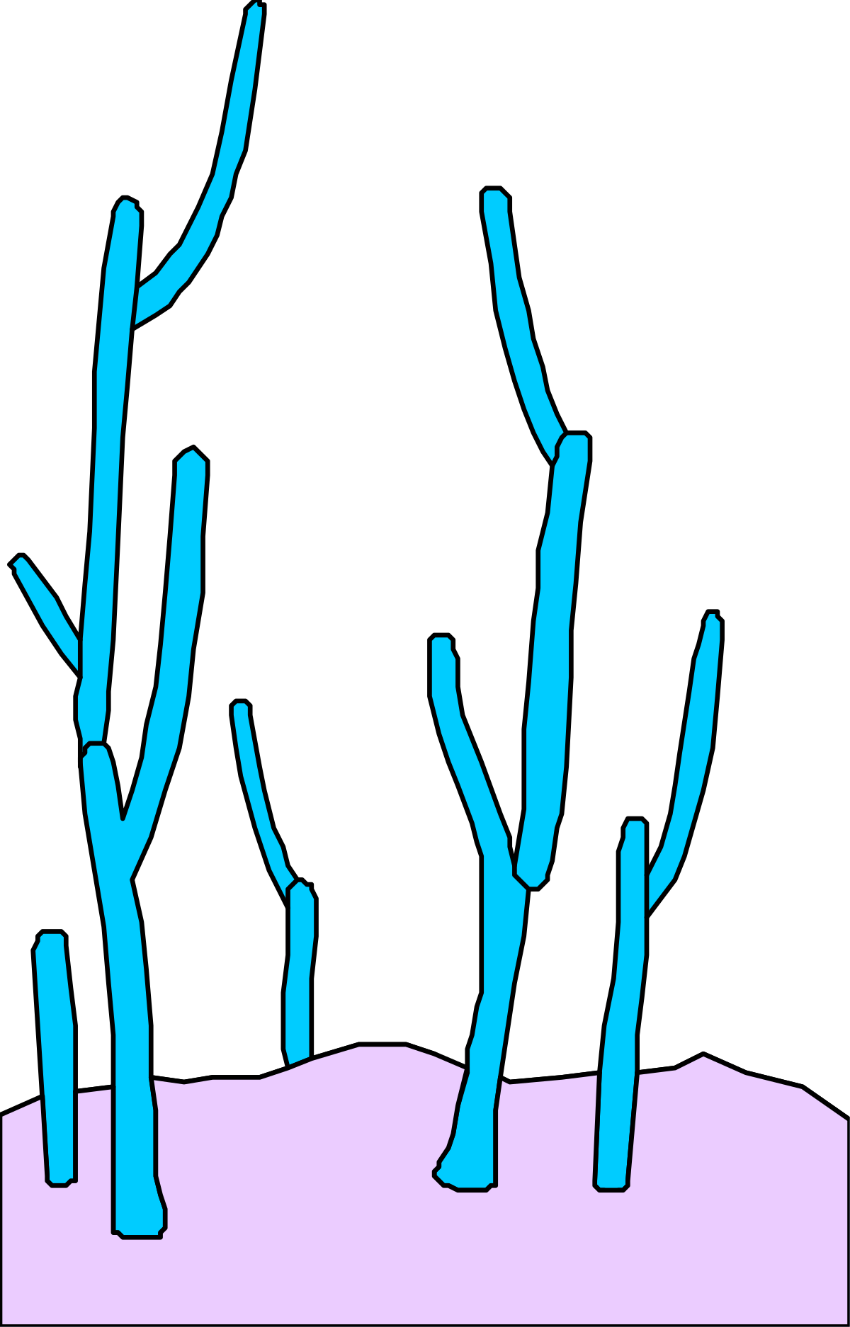 Blue Plant on Black Background - Stunning Clipart for Your Projects