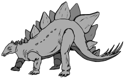 Dinosaur Clipart Drawing in Black and White