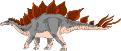 Dinosaur Clipart with Vibrant Red and Orange Feathers