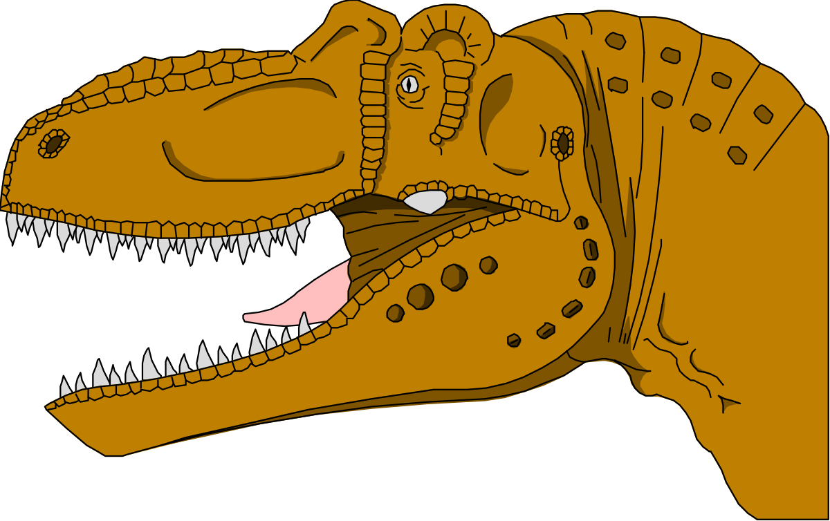 Dinosaur with Open Mouth and Wide Teeth Clipart