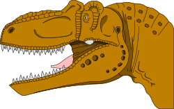 Dinosaur with Open Mouth and Wide Teeth Clipart