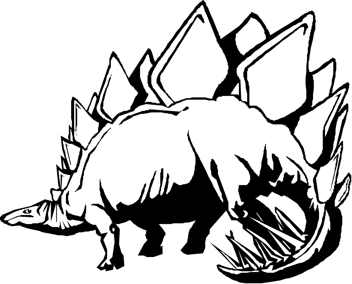 Dinosaur Silhouette Clipart - White Dino Shape for Creative Projects