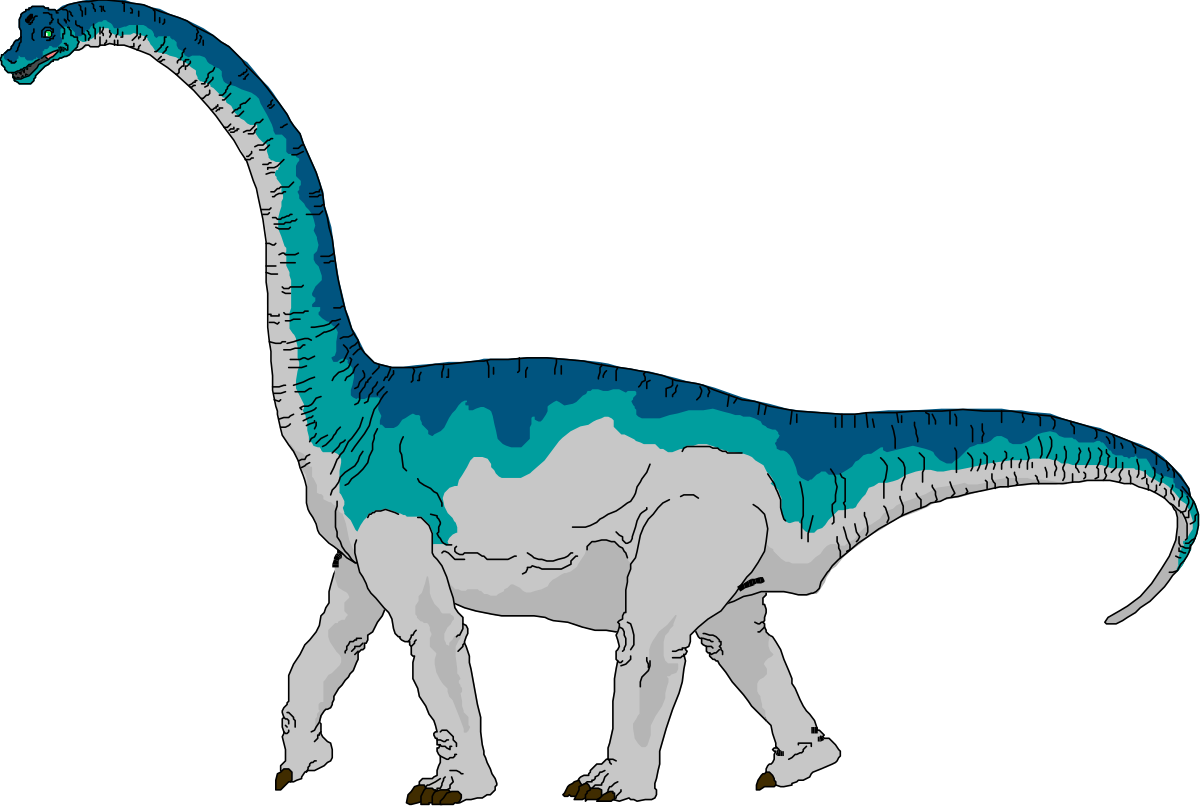 Blue and White Long Neck Dinosaur Clipart for Fun Projects