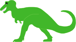 Green Dinosaur Silhouette on Black Background - Vibrant Clipart