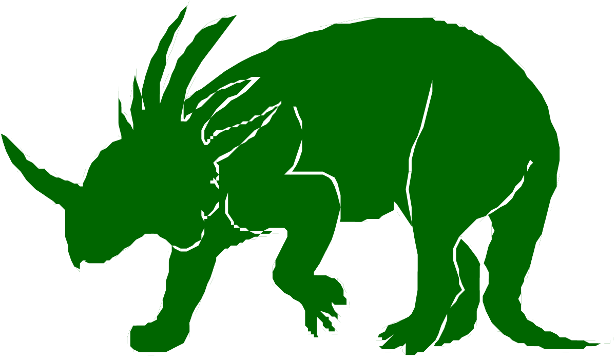 Triceratops Silhouette - Green Clipart for Eco-Friendly Designs