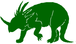 Triceratops Silhouette - Green Clipart for Eco-Friendly Designs