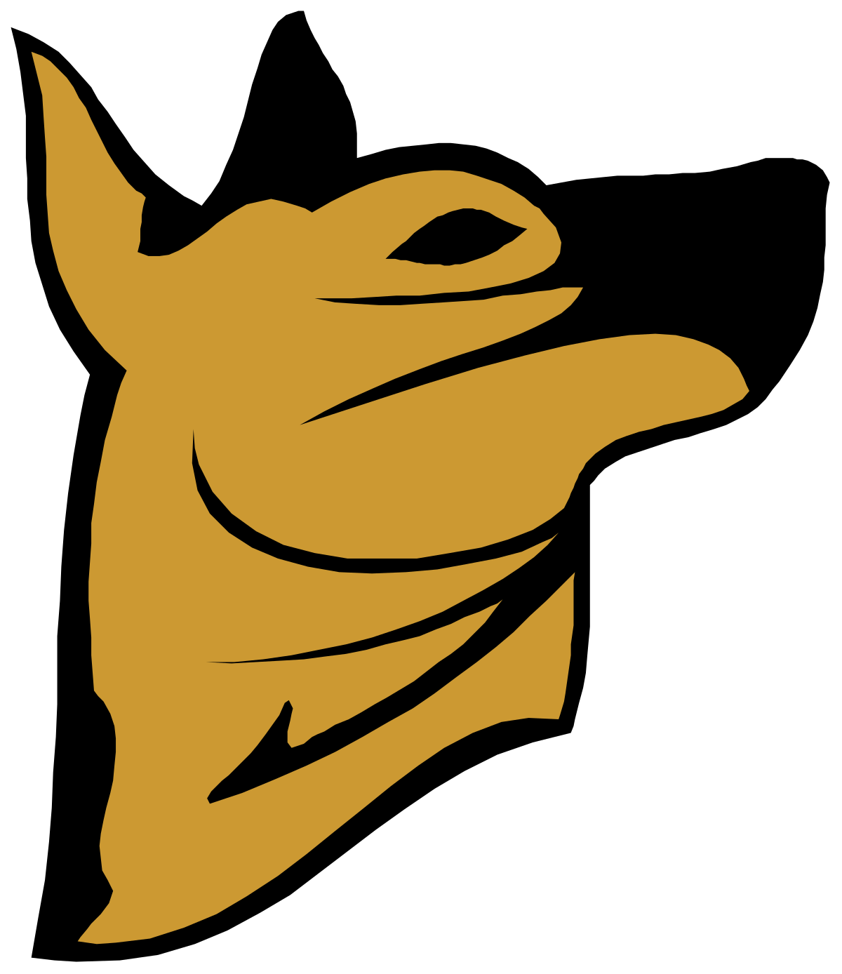 Dog Head Logo - Yellow and Black Clipart for Branding