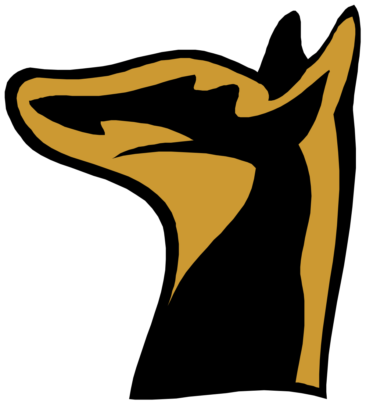 Gold Silhouette of a Woman's Head - Elegant Clipart for Versatile Uses