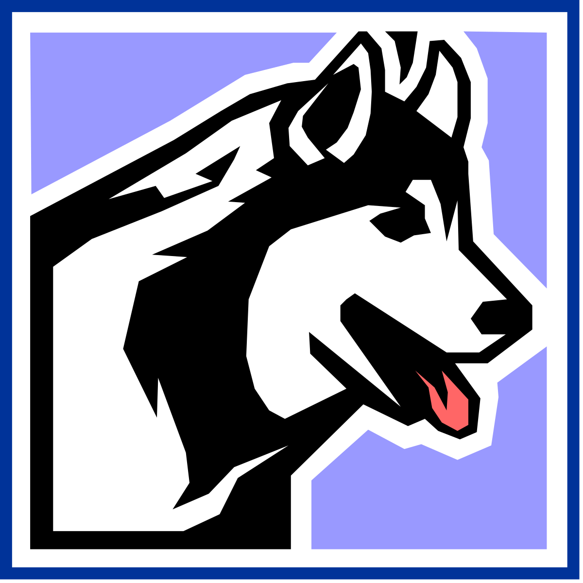 Black and White Dog Head Clipart with Red Nose - Adorable and Playful Design